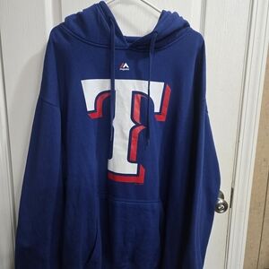 Texas Rangers Majestic Navy Blue Hoodie 3X